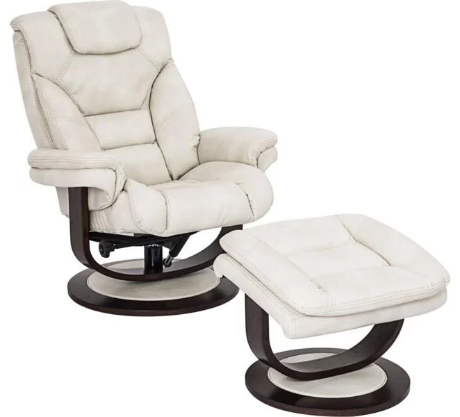 K827 15811 Liam Pushback Reclining Swivel Chair and Ottoman Walker's